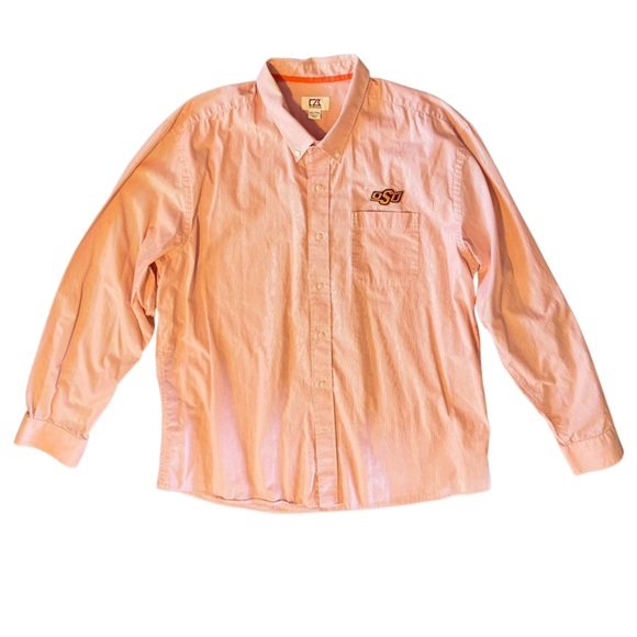 Cutter & Buck Other - Cutter & Buck Shirt OSU Striped Button down  Orange & White